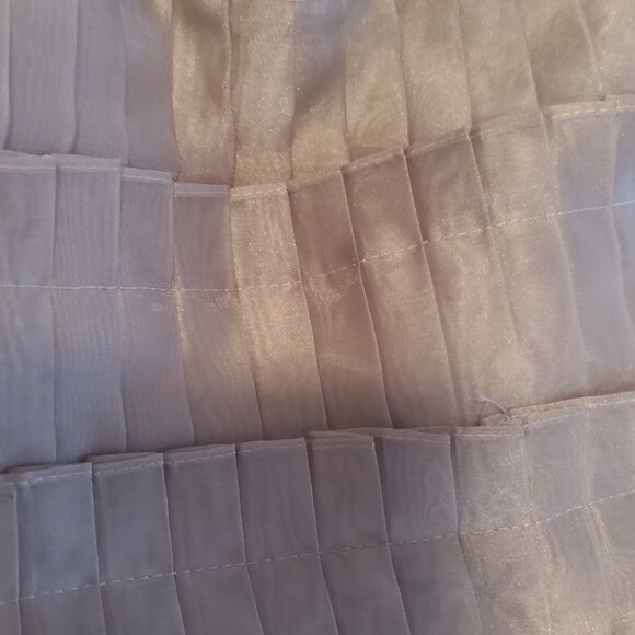 Calvin Klein Strapless Tiered Skirt Pleated Top Platinum Dress - Picture 3 of 6